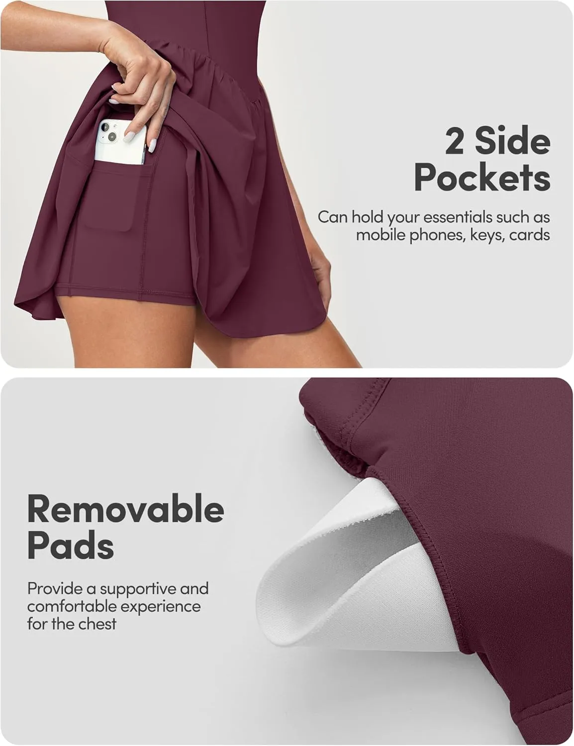 IUGA Tennis Dress with Built in Shorts and Bra Adjustable Straps Athletic Dress for Women Summer Golf Active Workout Dress