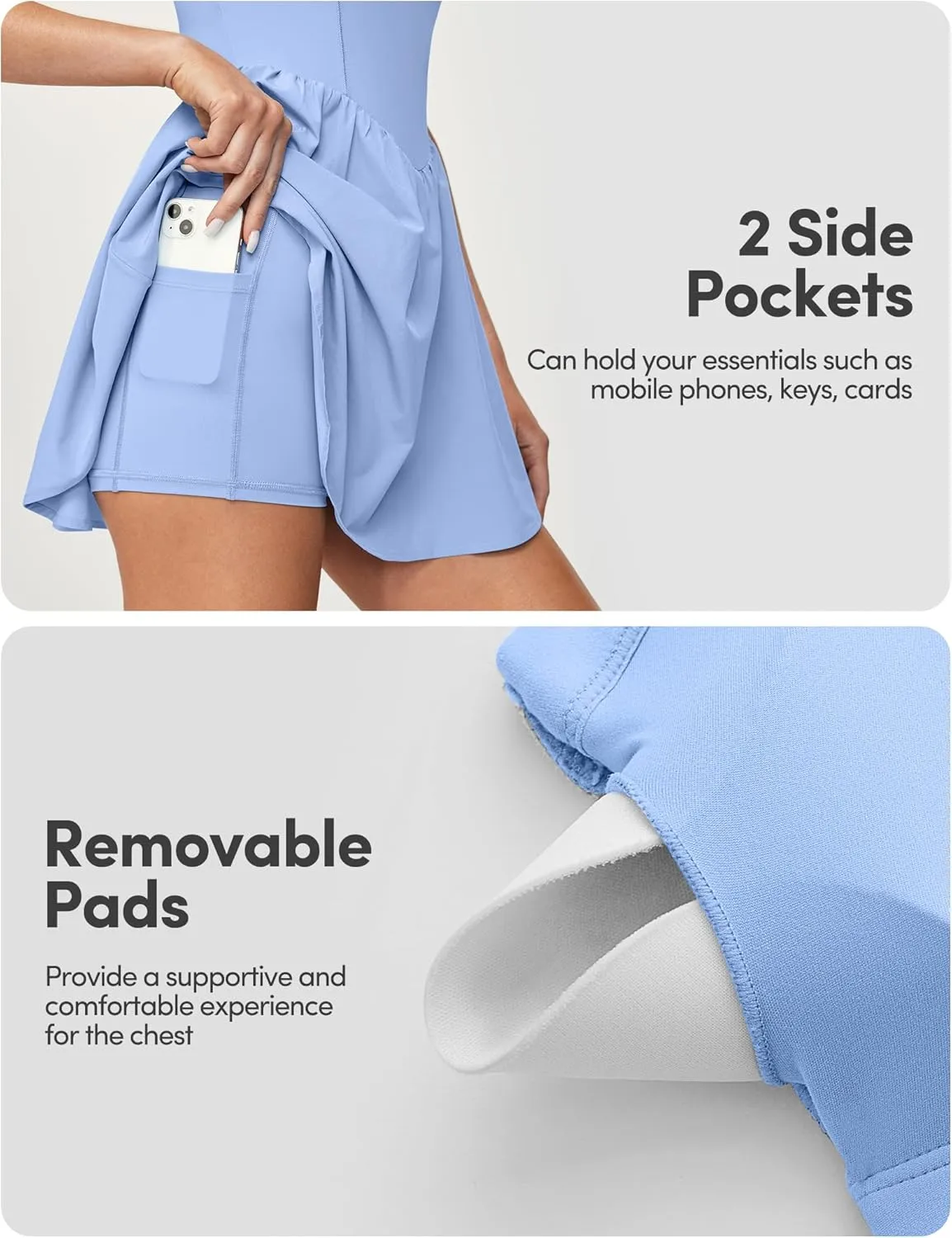 IUGA Tennis Dress with Built in Shorts and Bra Adjustable Straps Athletic Dress for Women Summer Golf Active Workout Dress