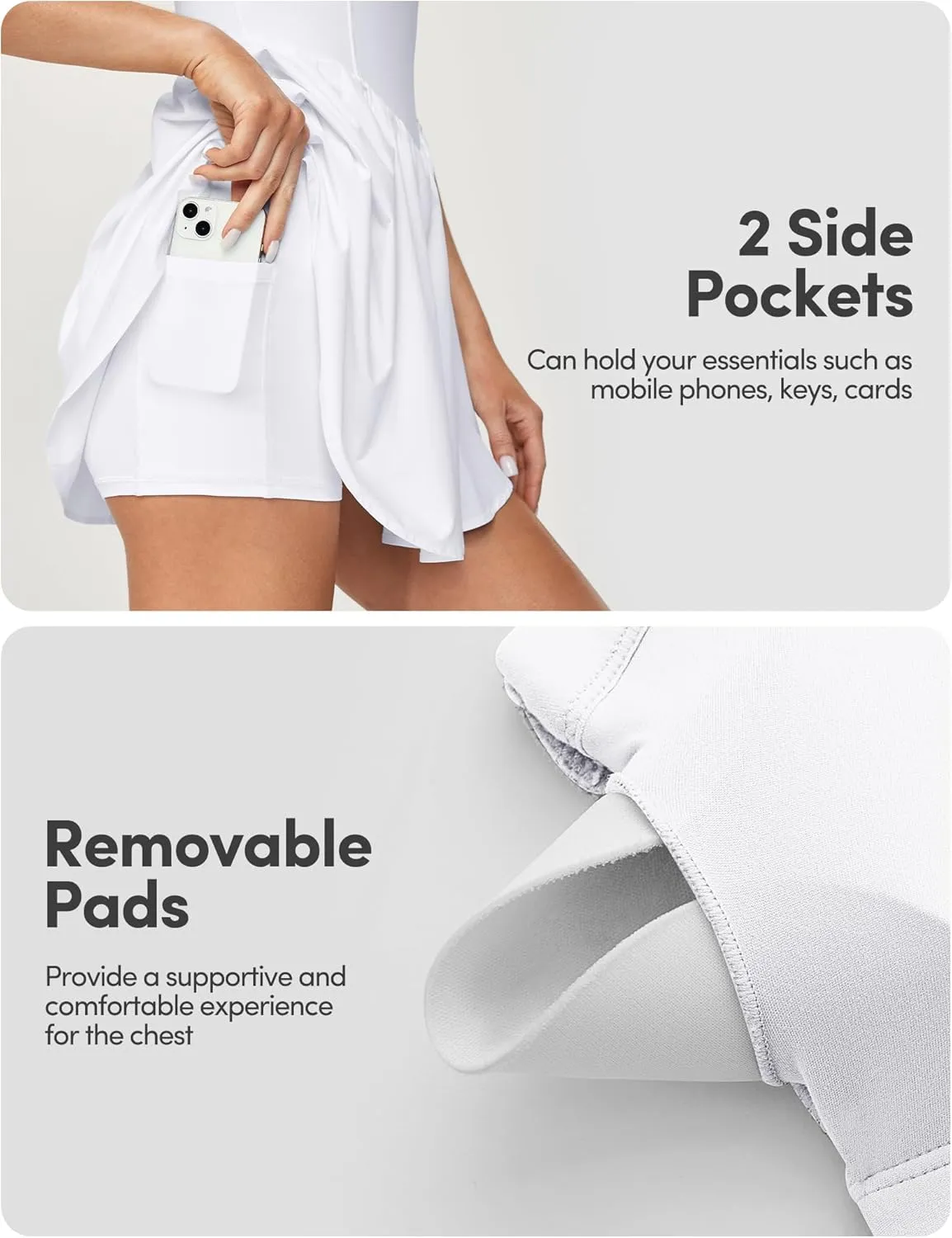 IUGA Tennis Dress with Built in Shorts and Bra Adjustable Straps Athletic Dress for Women Summer Golf Active Workout Dress