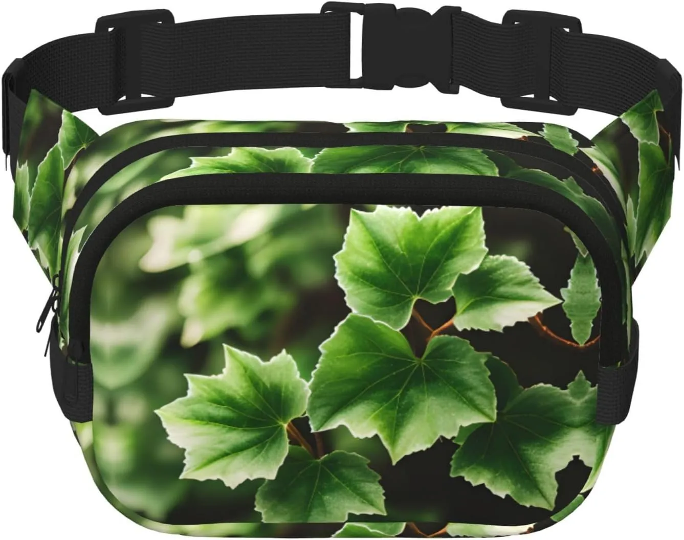 Ivy Blossoms Tree Print Square Waist Purse Double Layer Fanny BagTrendy Travel Waist Bag for Men and Women