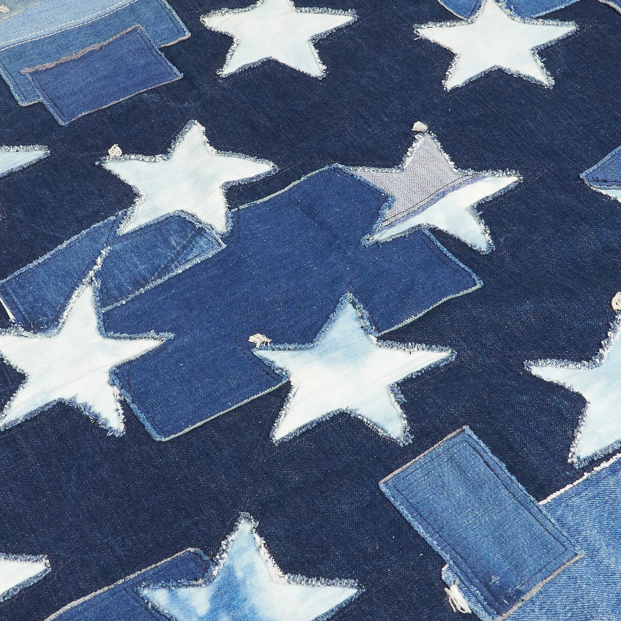J. Augur Design Hand Made Patchwork Denim USA Flag