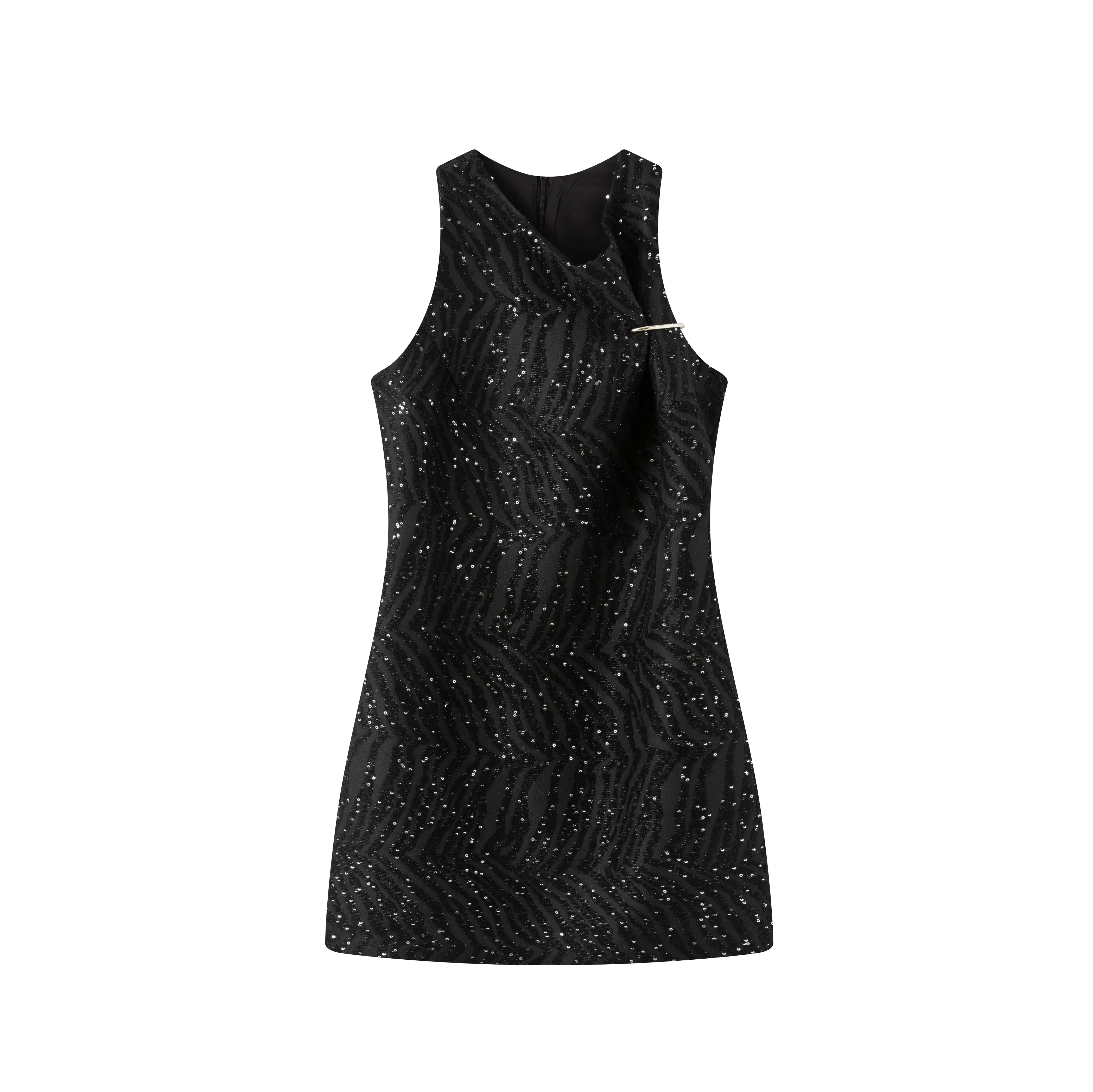 Jacquard sequin mini dress