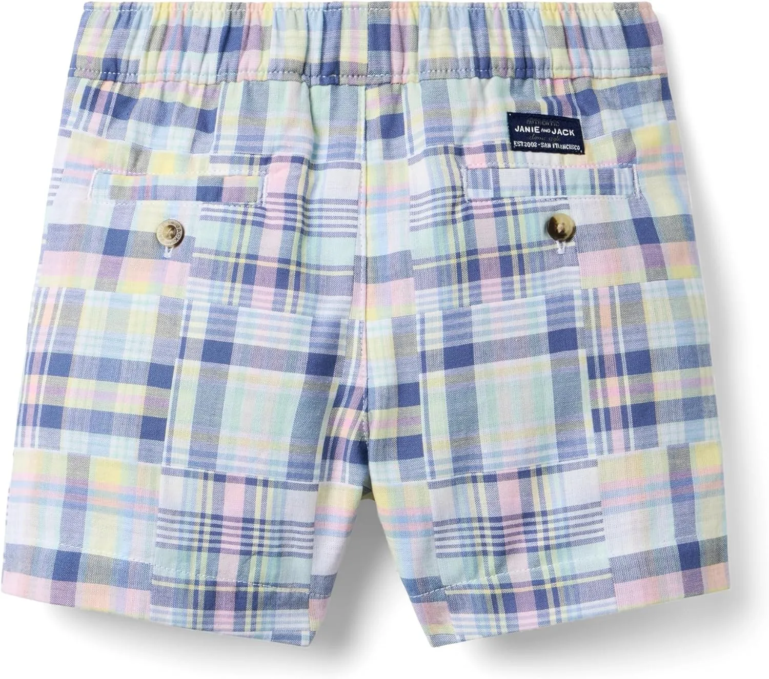Janie and Jack Boys' Madras Patchwork Shorts (Toddler/Little Big Kid)