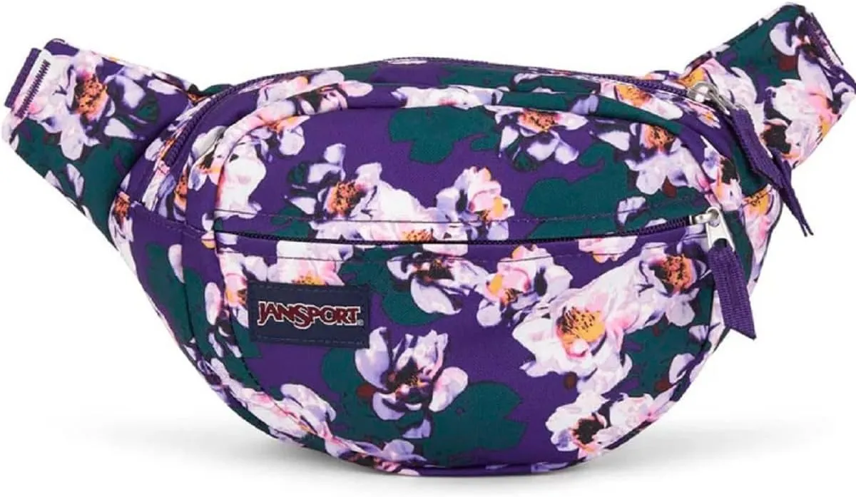 JanSport, Fifth Ave Fanny Pack (PURPLE PETALS, One Size)