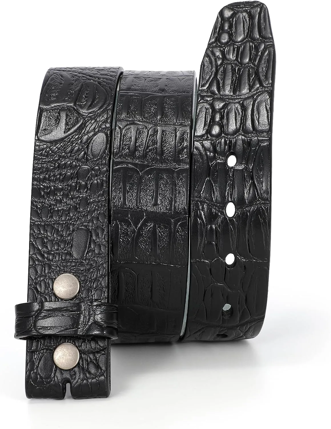 JASGOOD Mens Western Leather Belt Strap Without Buckle 1.5" Vintage Replacement Cowboy Leather Belt Strap with Snap on Buckle