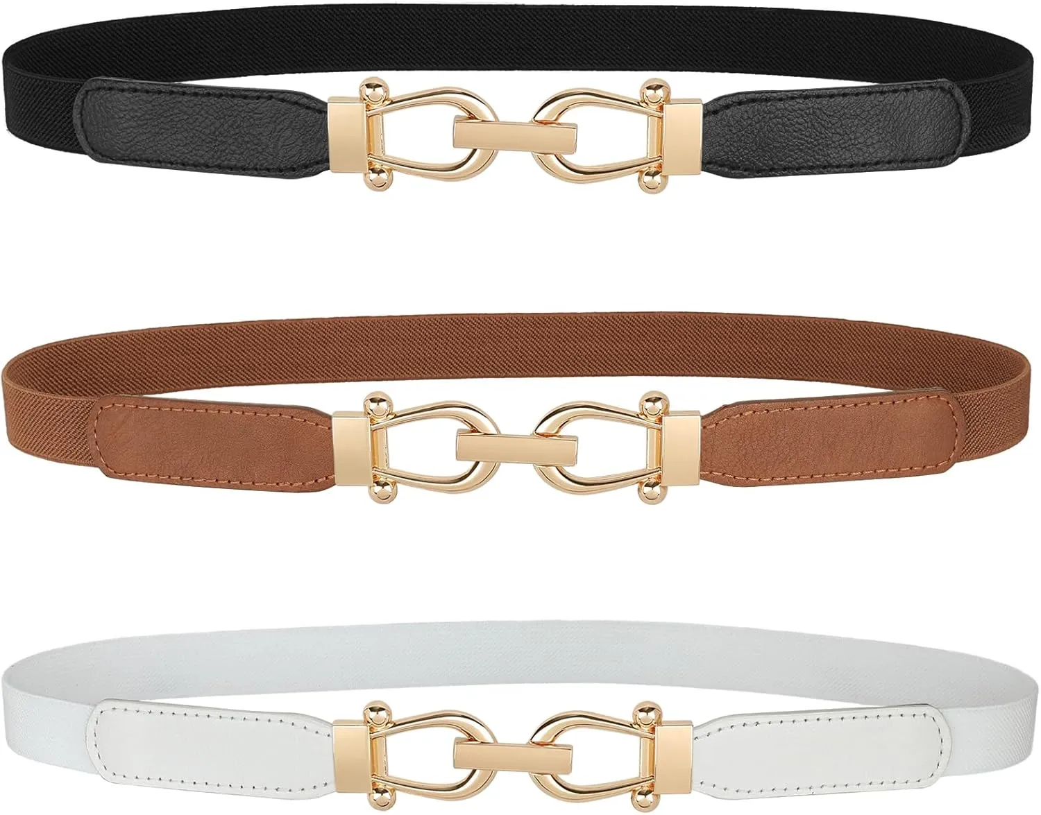 JASGOOD Women Skinny Elastic Stretch Belt for Dresses Retro Ladies Waist Vintage Thin Belt
