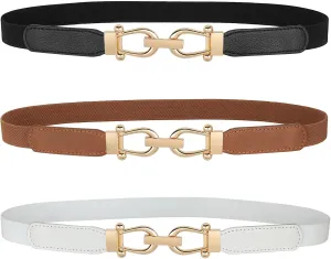 JASGOOD Women Skinny Elastic Stretch Belt for Dresses Retro Ladies Waist Vintage Thin Belt