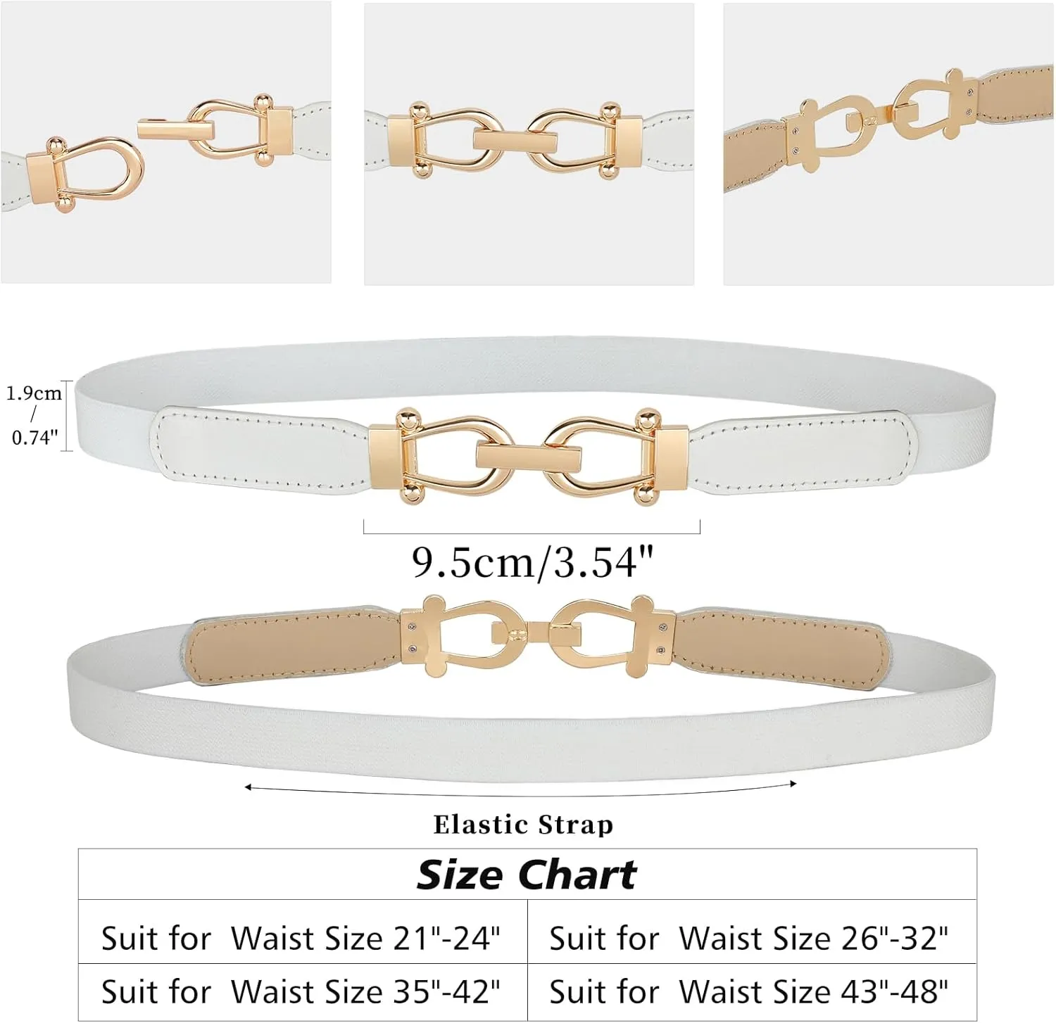 JASGOOD Women Skinny Elastic Stretch Belt for Dresses Retro Ladies Waist Vintage Thin Belt