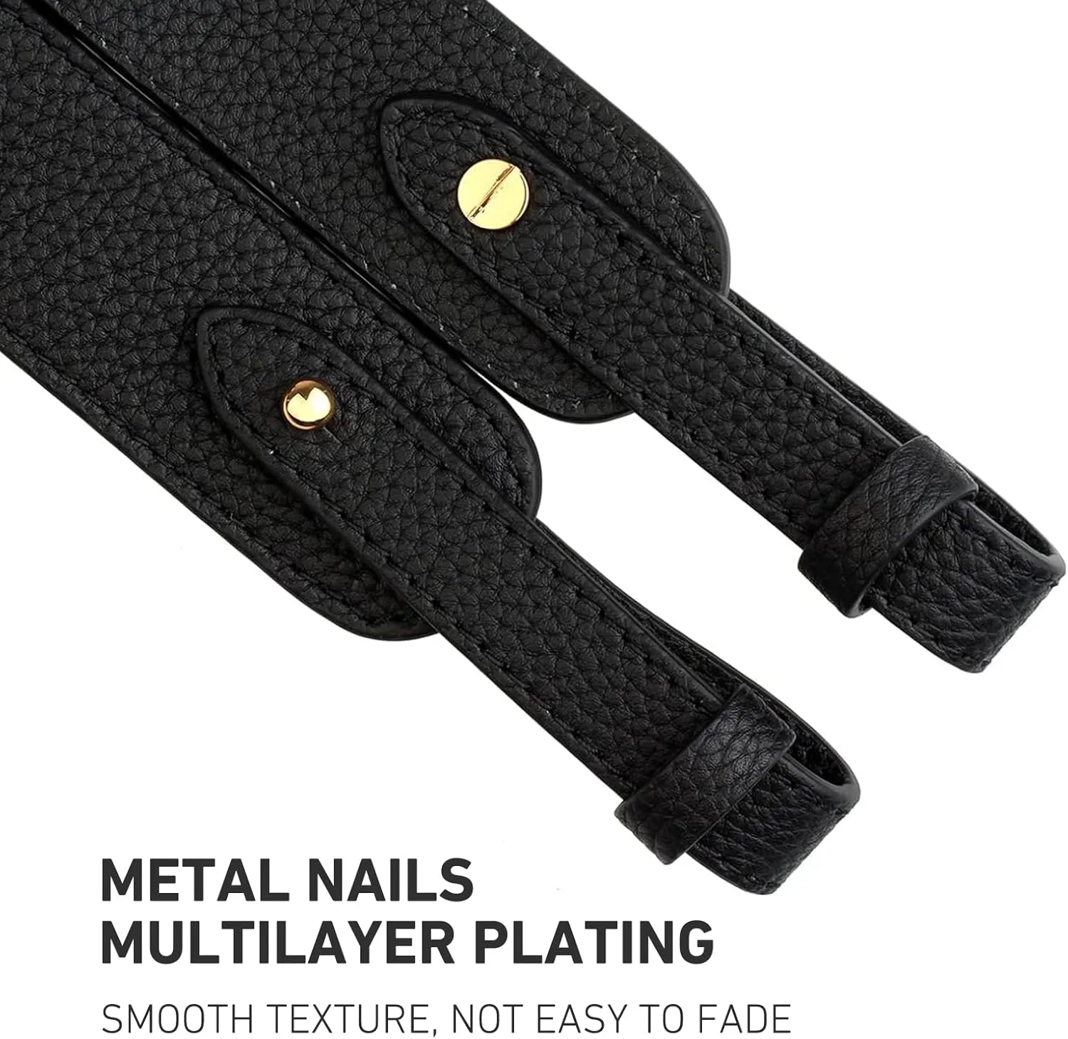 jiesinlov Genuine Leather Shoulder Bag Straps Replacement for Picotin Handbags (Gold Black-L)