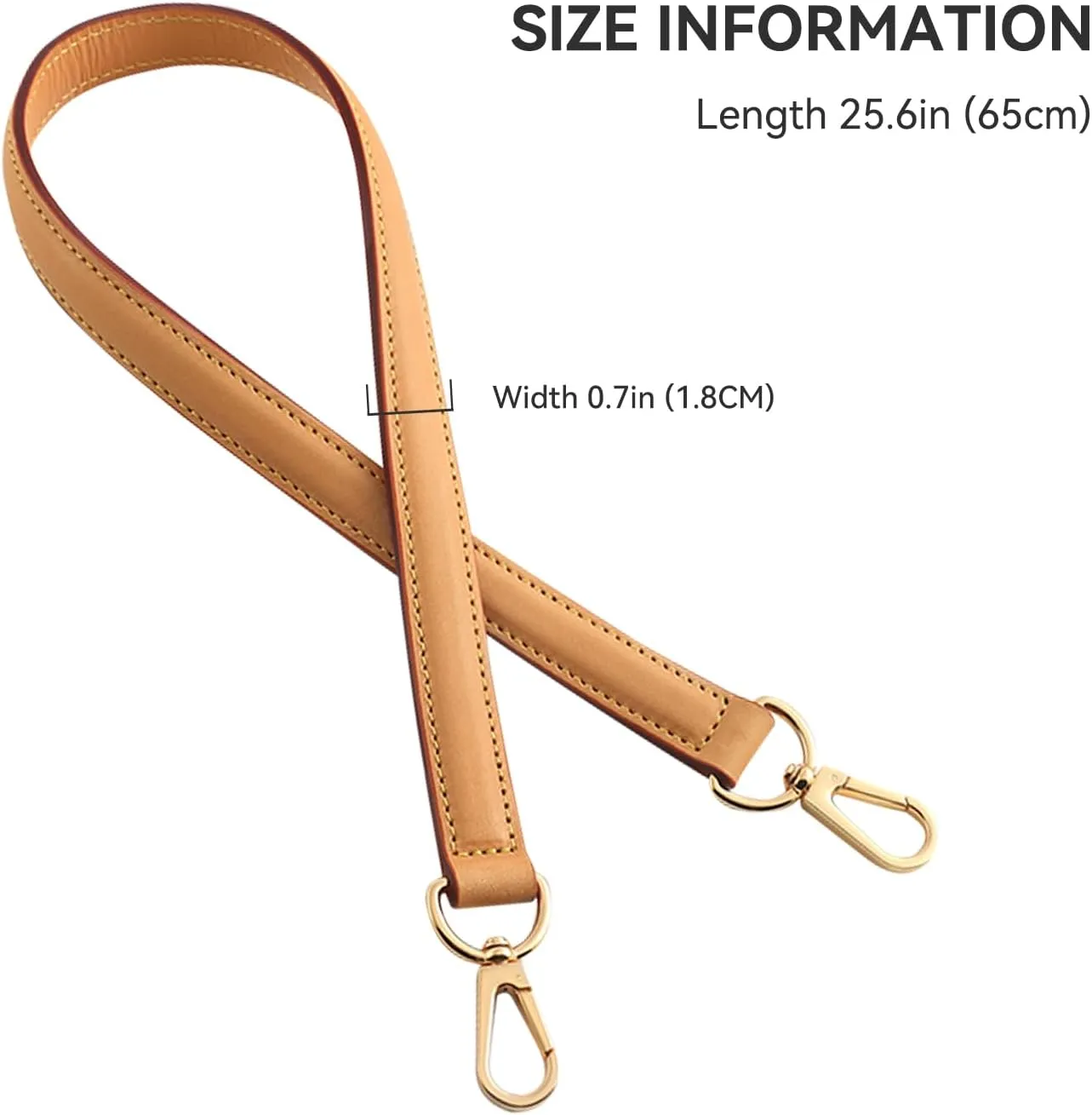 jiesinlov Vachetta Leather Replacement Straps Purse Shoulder Strap for Gracefull Bags (W0.7in,L25.6in-Beeswax)