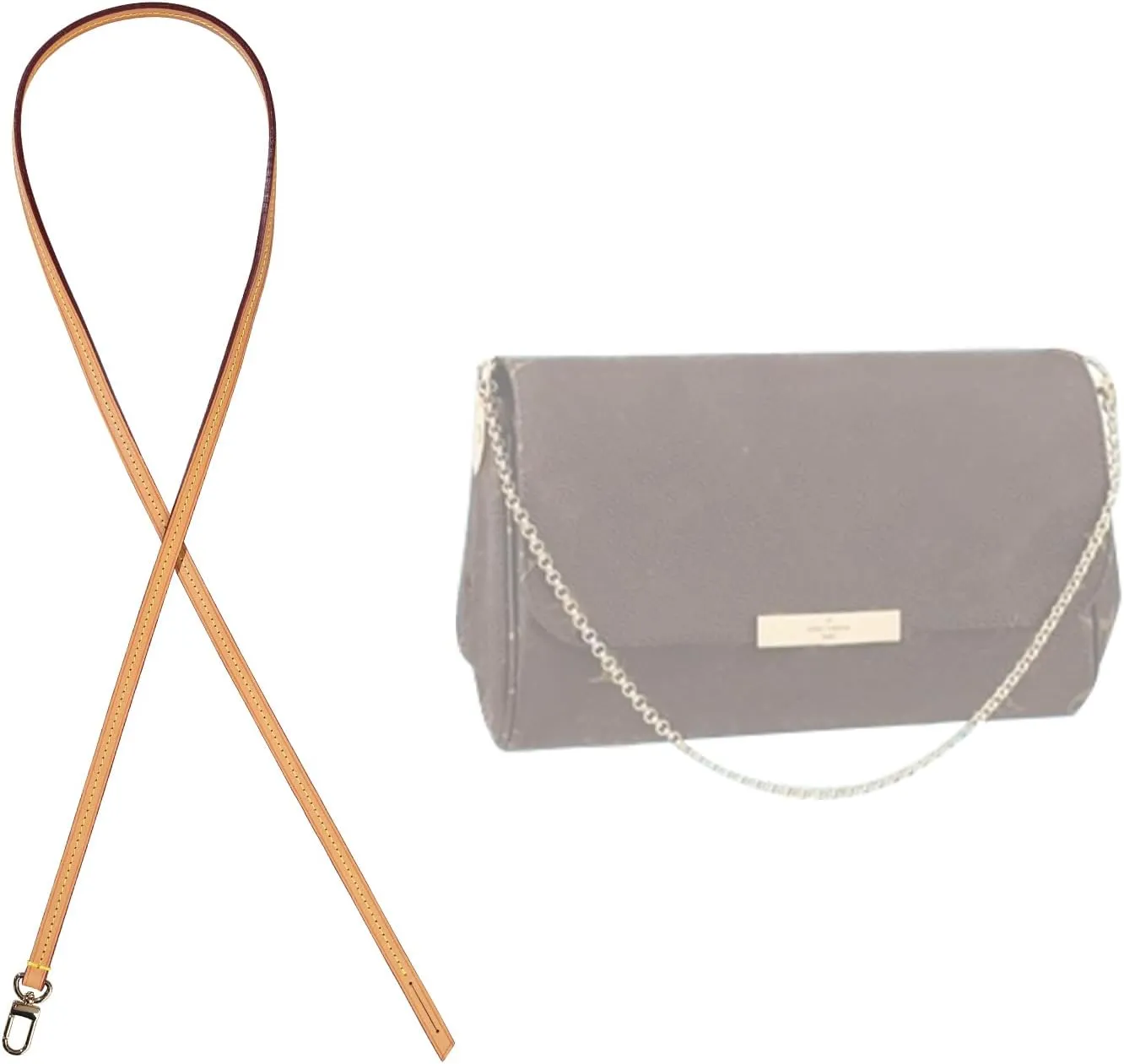 jiesinlov Vachetta Leather Strap Replacement,Purse Shoulder Straps Crossbody for Handbag (Single Buckle-Length:45.3in)
