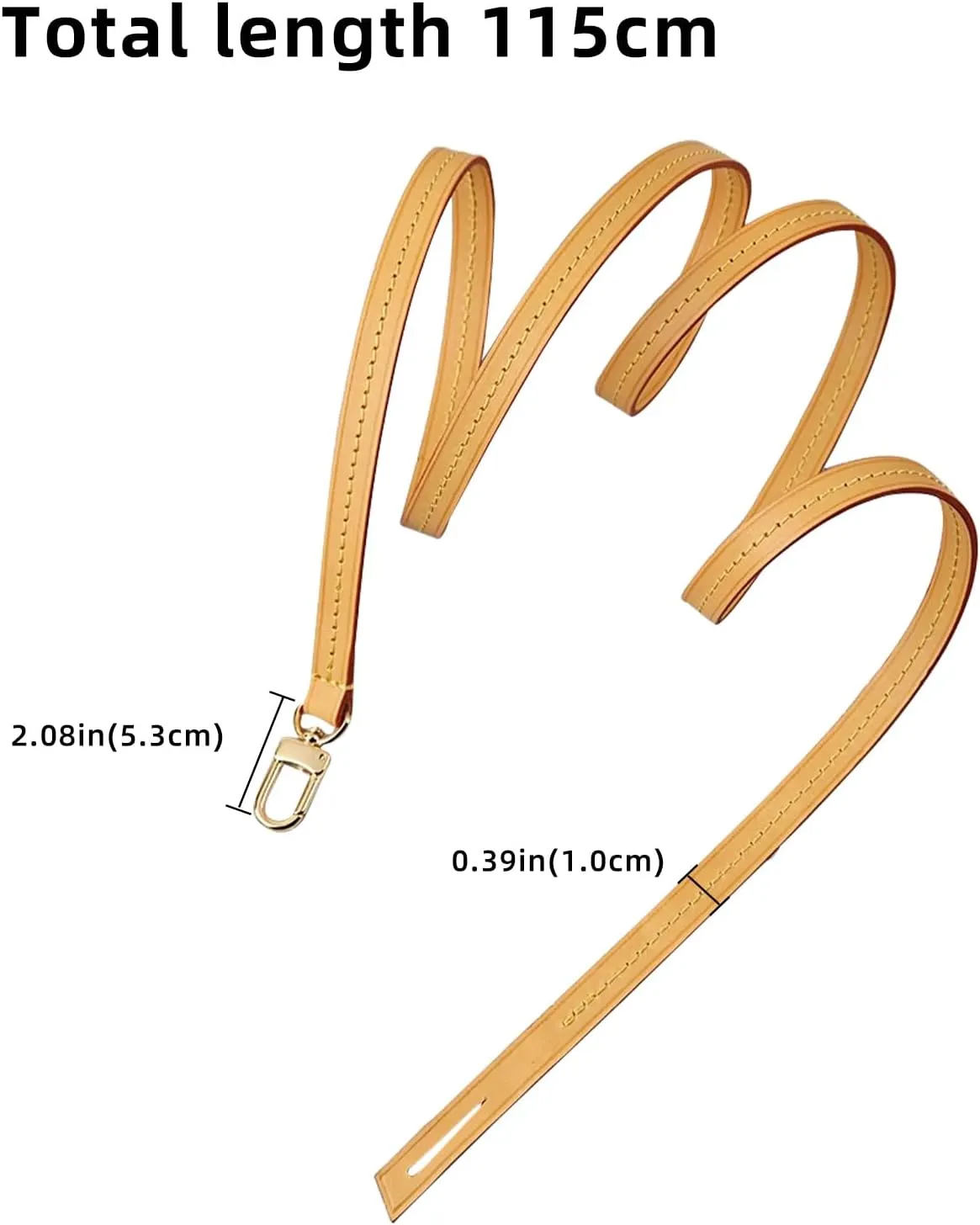 jiesinlov Vachetta Leather Strap Replacement,Purse Shoulder Straps Crossbody for Handbag (Single Buckle-Length:45.3in)