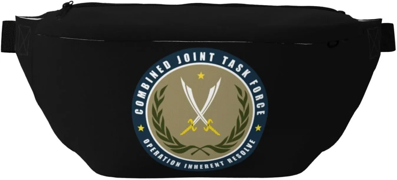 Joint Task Force Operation Inherent Resolve Waist Pack Crossbody Fanny Pack Large Waist Bag Men Women Belt Bag For Running Walking Traveling