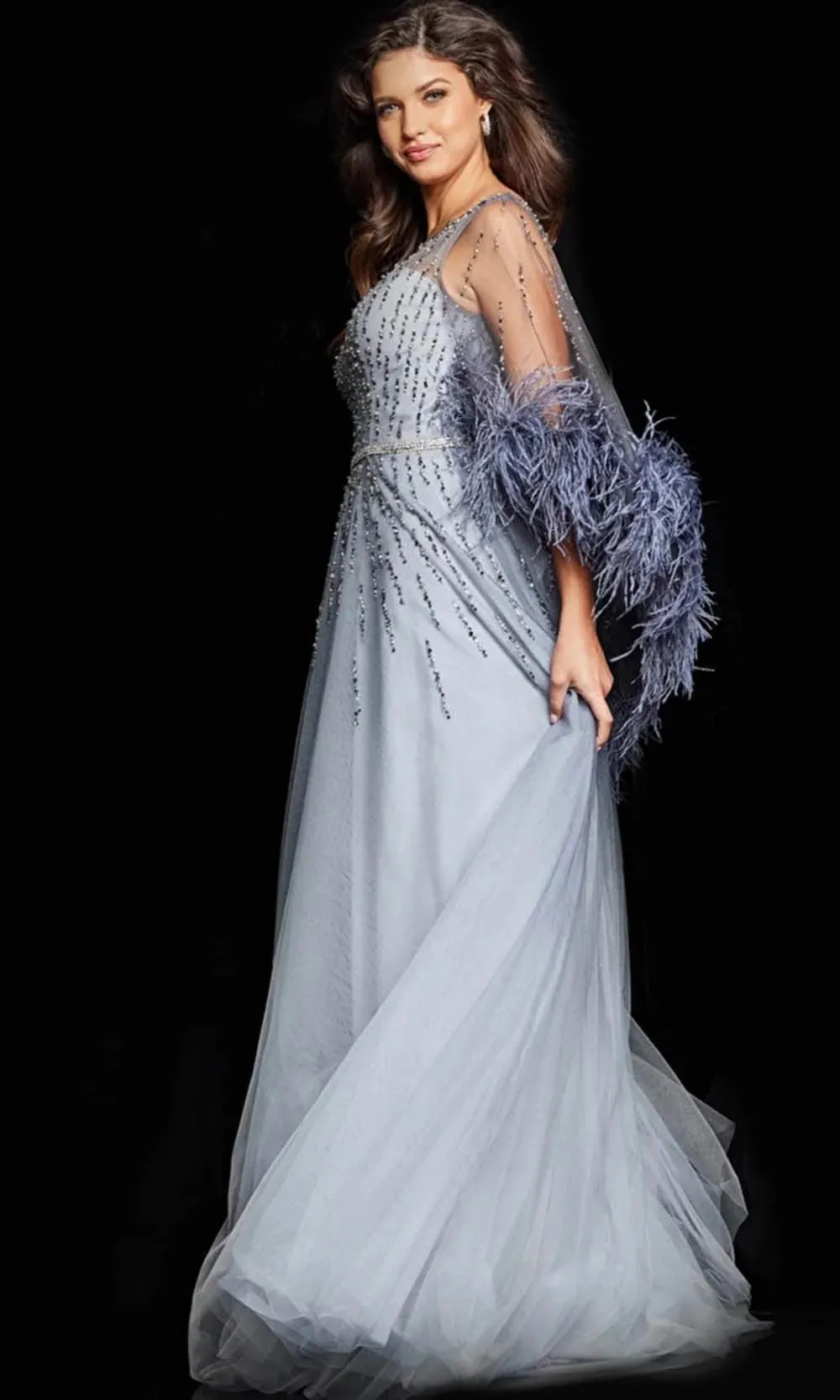 Jovani 26265 Beaded Illusion Bateau Evening Dress