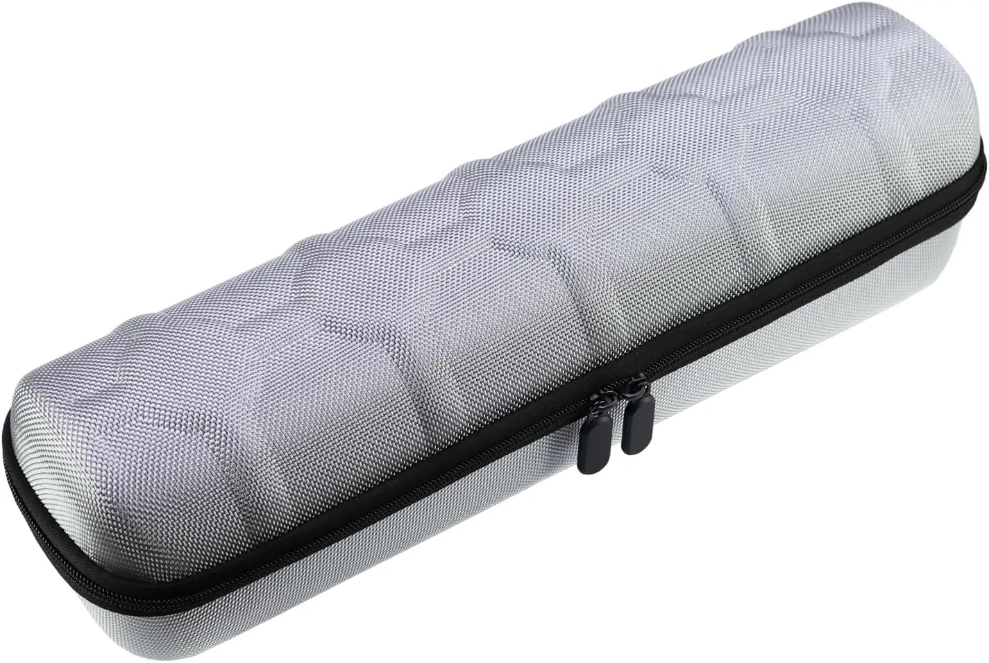 Juntan 5 Slots Hard Watch Travel Case, Portable Nylon Zipper Storage Organizer Box for Men Women with Soft Compressible Foam Pillow Black Silver (Silver, 5 Slots Nylon)