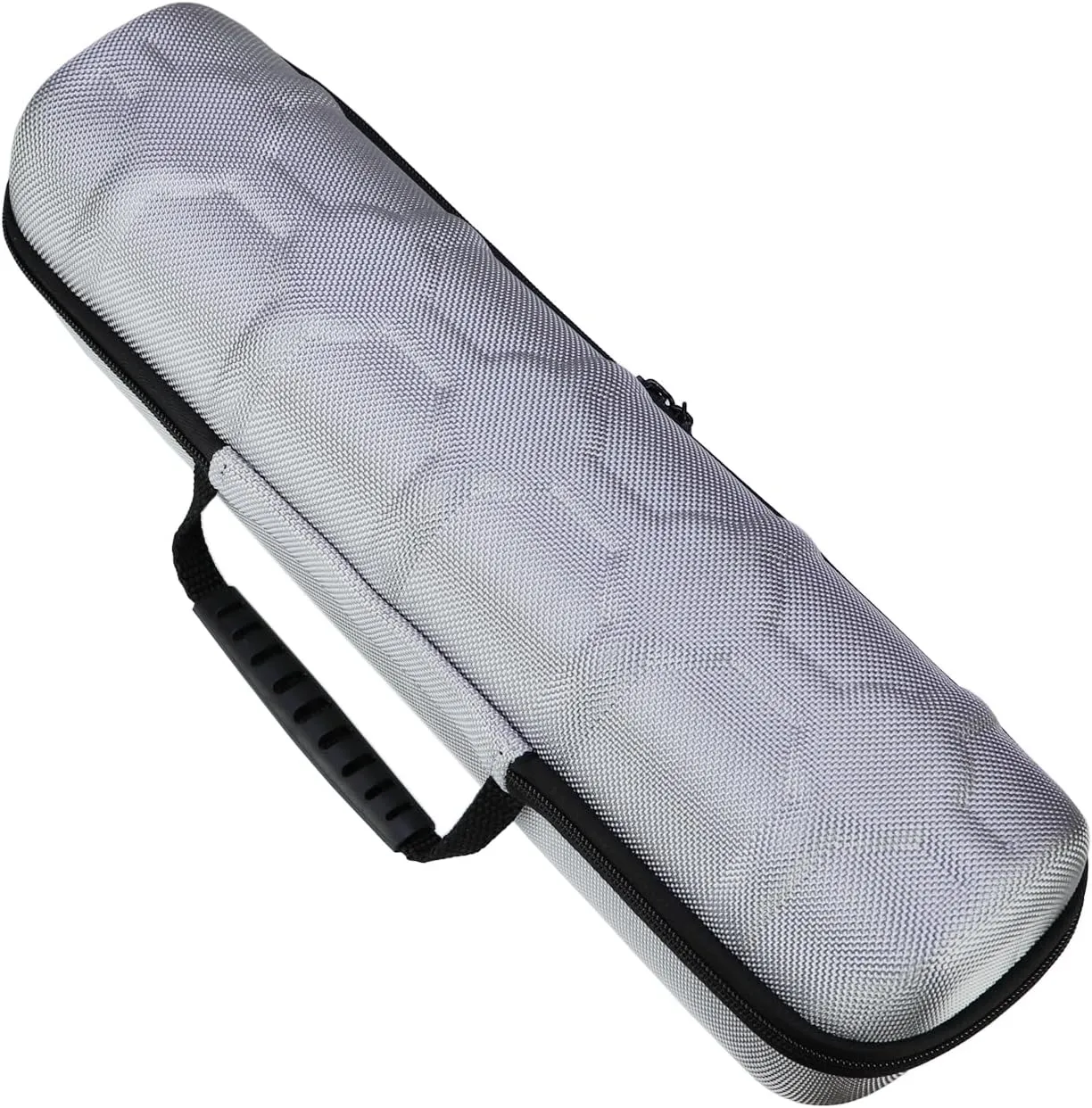 Juntan 5 Slots Hard Watch Travel Case, Portable Nylon Zipper Storage Organizer Box for Men Women with Soft Compressible Foam Pillow Black Silver (Silver, 5 Slots Nylon)
