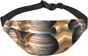 Jupiter Landscape Print Large Crossbody Fanny Pack, Cute Waterproof Waist Pack Belt Bag For Men, Women, Stylish Running Accessory