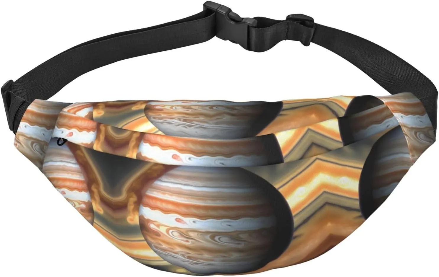 Jupiter Landscape Print Large Crossbody Fanny Pack, Cute Waterproof Waist Pack Belt Bag For Men, Women, Stylish Running Accessory