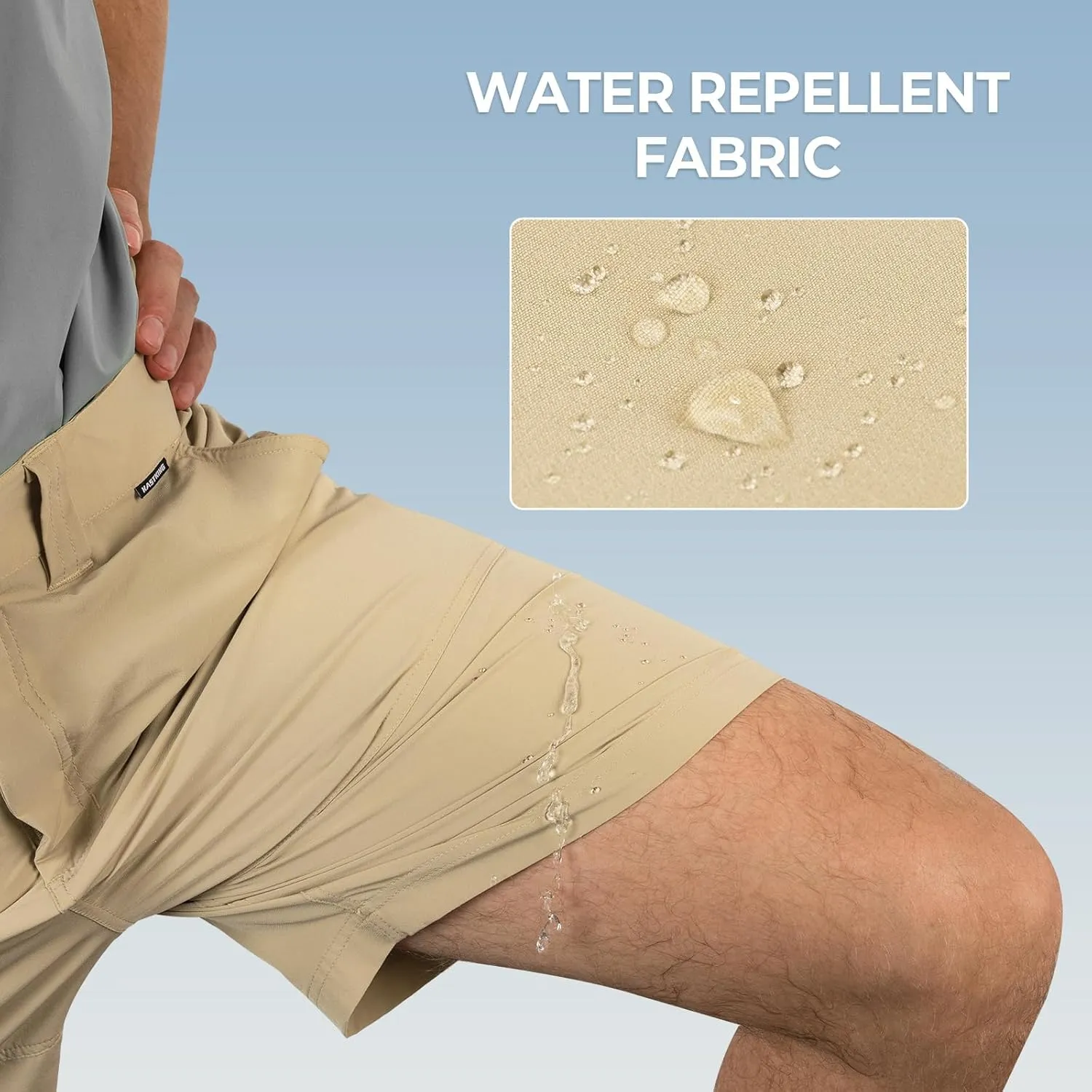 KastKing Cool Caster Men's Fishing Shorts, UPF 50  Hiking Shorts, 10.5” and 7.5” Available, Water Repellent, 4-Way Stretch