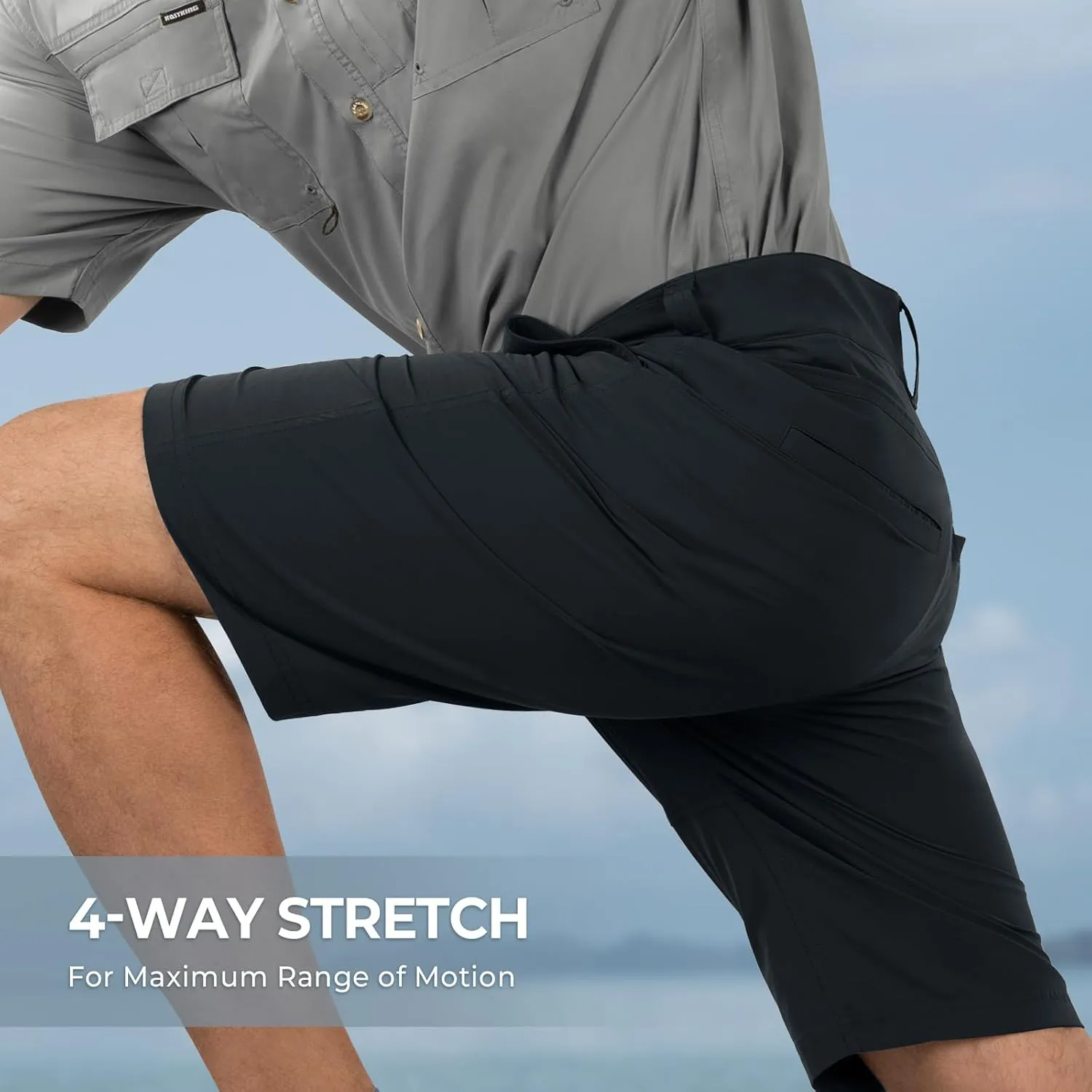 KastKing Cool Caster Men's Fishing Shorts, UPF 50  Hiking Shorts, 10.5” and 7.5” Available, Water Repellent, 4-Way Stretch