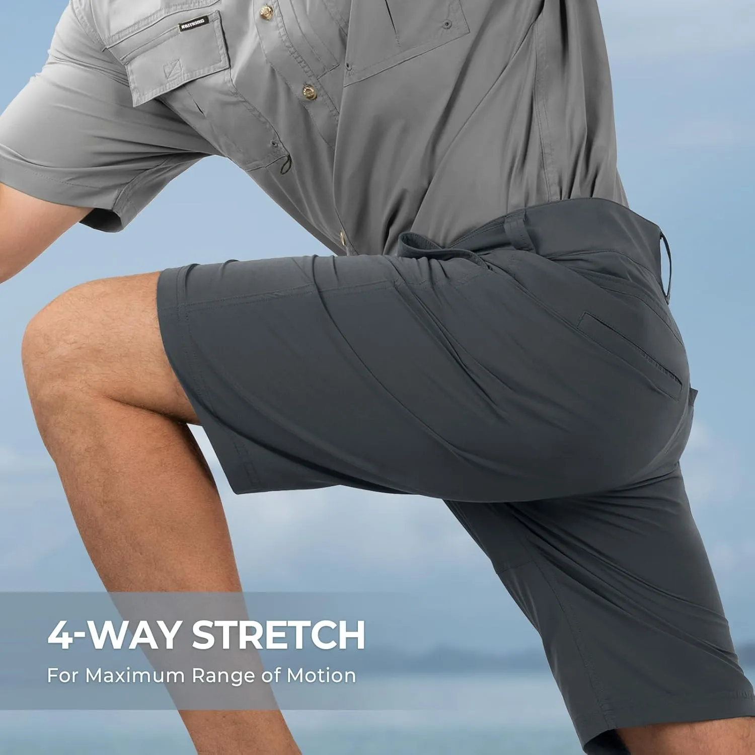 KastKing Cool Caster Men's Fishing Shorts, UPF 50  Hiking Shorts, 10.5” and 7.5” Available, Water Repellent, 4-Way Stretch