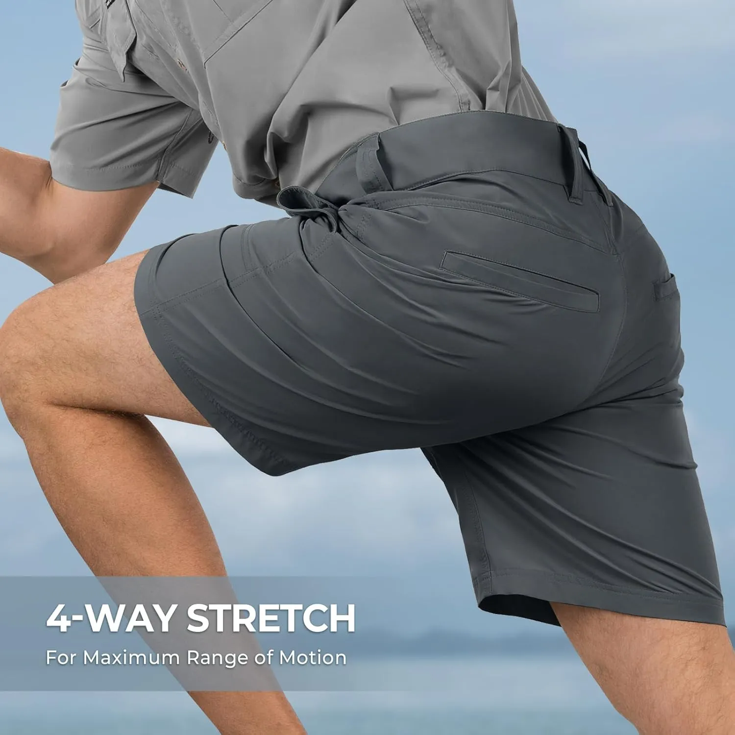 KastKing Cool Caster Men's Fishing Shorts, UPF 50  Hiking Shorts, 10.5” and 7.5” Available, Water Repellent, 4-Way Stretch