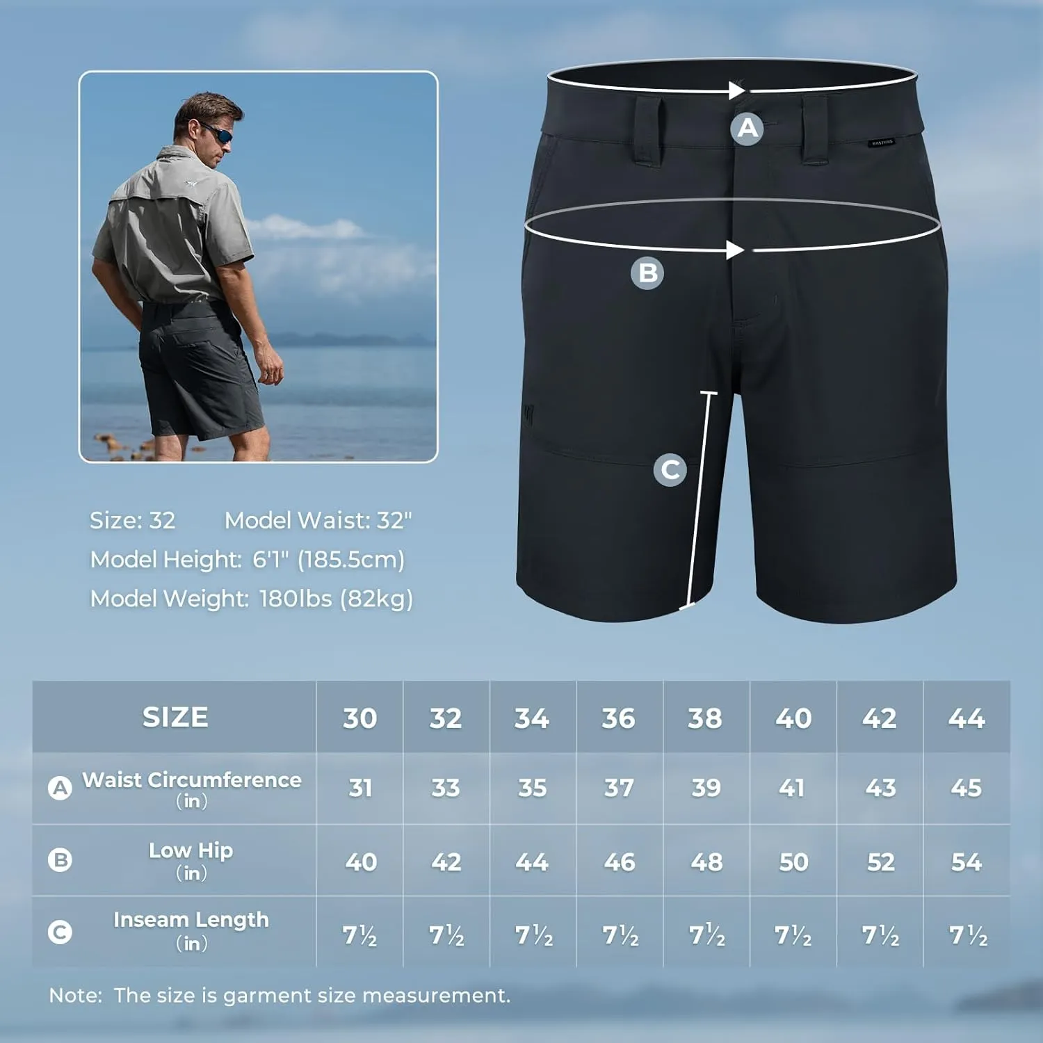 KastKing Cool Caster Men's Fishing Shorts, UPF 50  Hiking Shorts, 10.5” and 7.5” Available, Water Repellent, 4-Way Stretch