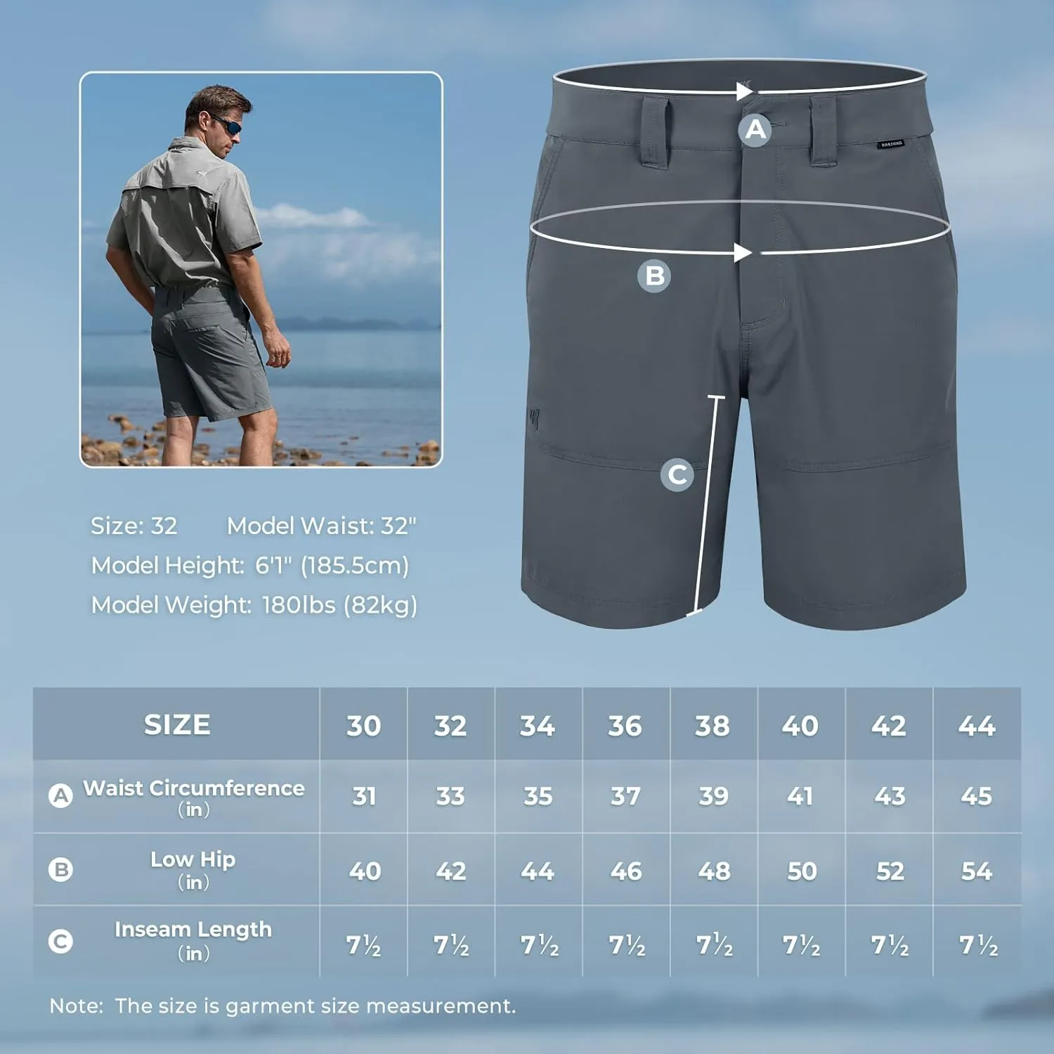 KastKing Cool Caster Men's Fishing Shorts, UPF 50  Hiking Shorts, 10.5” and 7.5” Available, Water Repellent, 4-Way Stretch