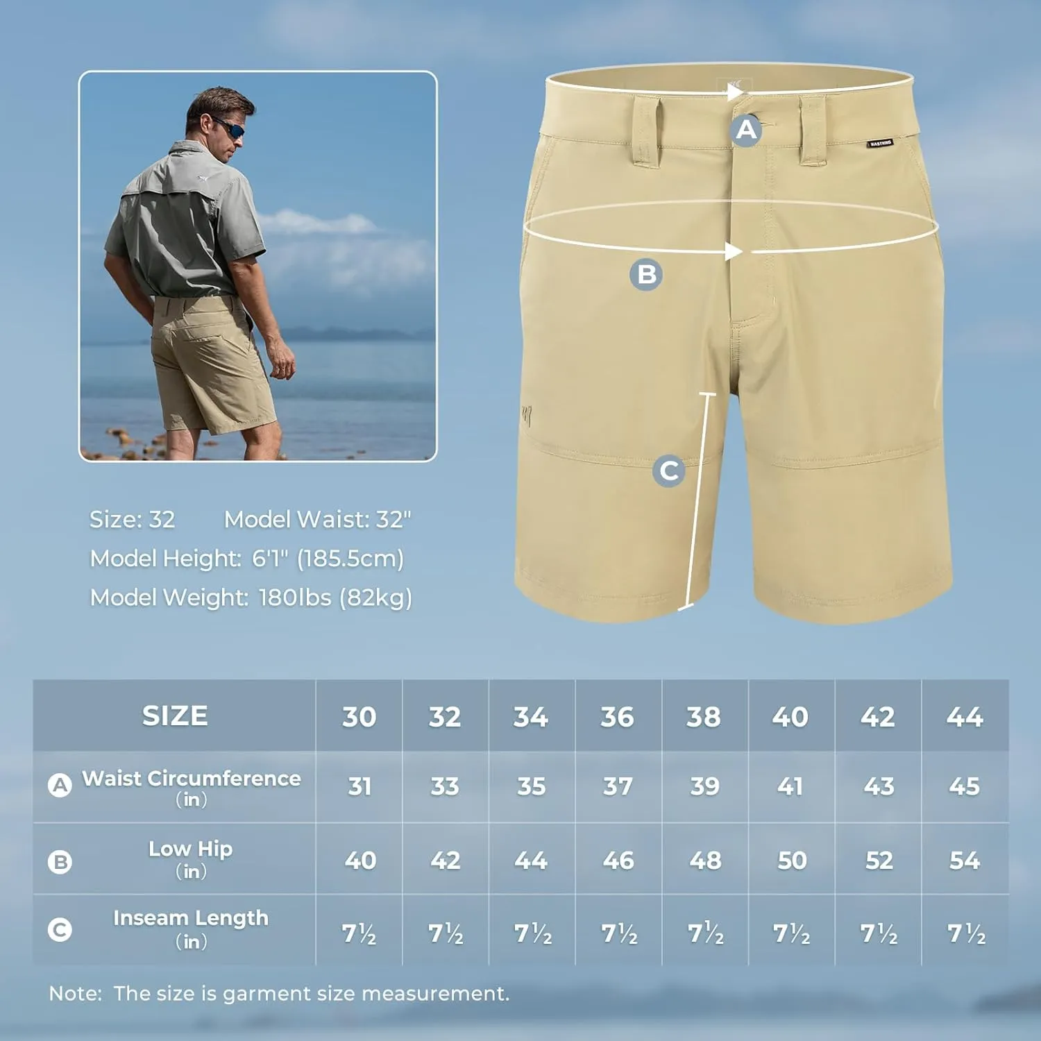 KastKing Cool Caster Men's Fishing Shorts, UPF 50  Hiking Shorts, 10.5” and 7.5” Available, Water Repellent, 4-Way Stretch