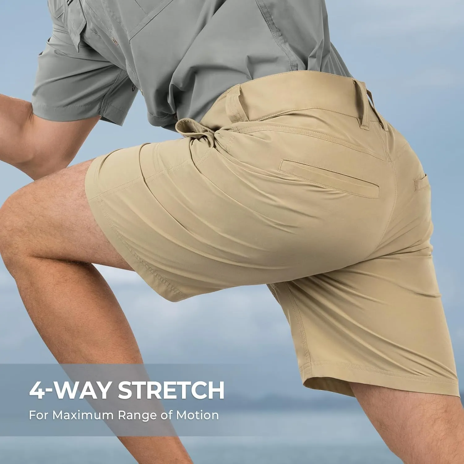 KastKing Cool Caster Men's Fishing Shorts, UPF 50  Hiking Shorts, 10.5” and 7.5” Available, Water Repellent, 4-Way Stretch
