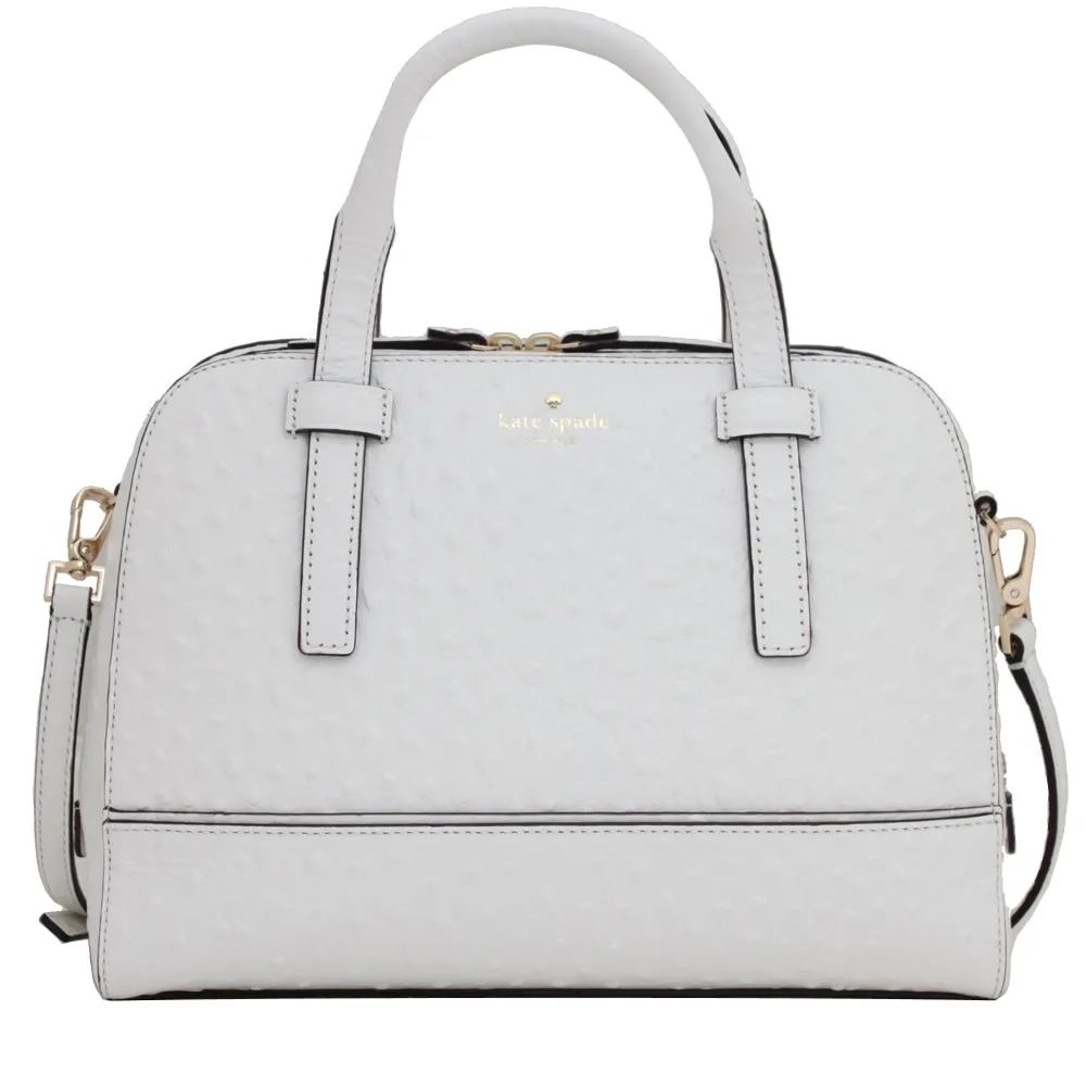 Kate Spade Riverside Street Ostrich Small Felix Bag- Bright White