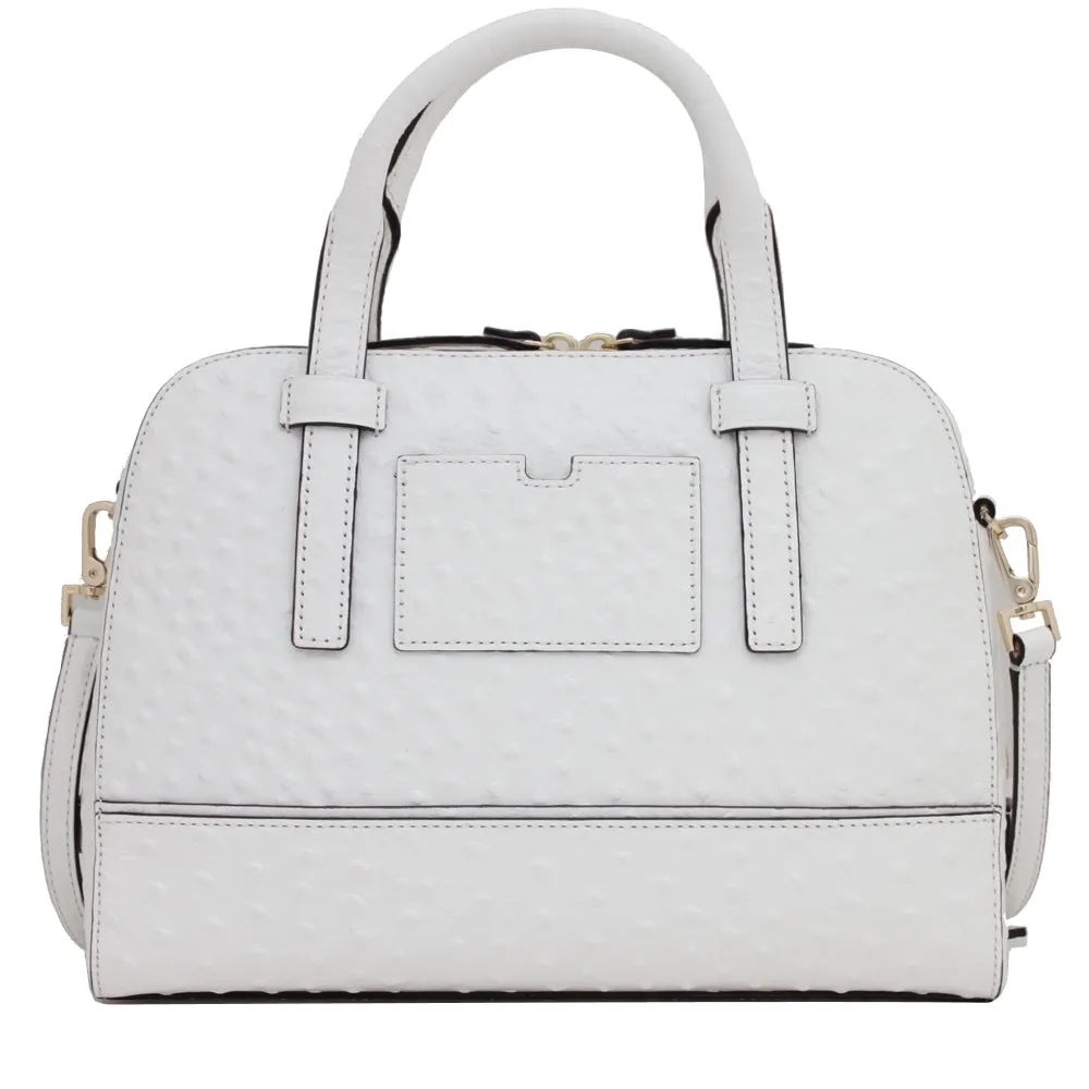 Kate Spade Riverside Street Ostrich Small Felix Bag- Bright White