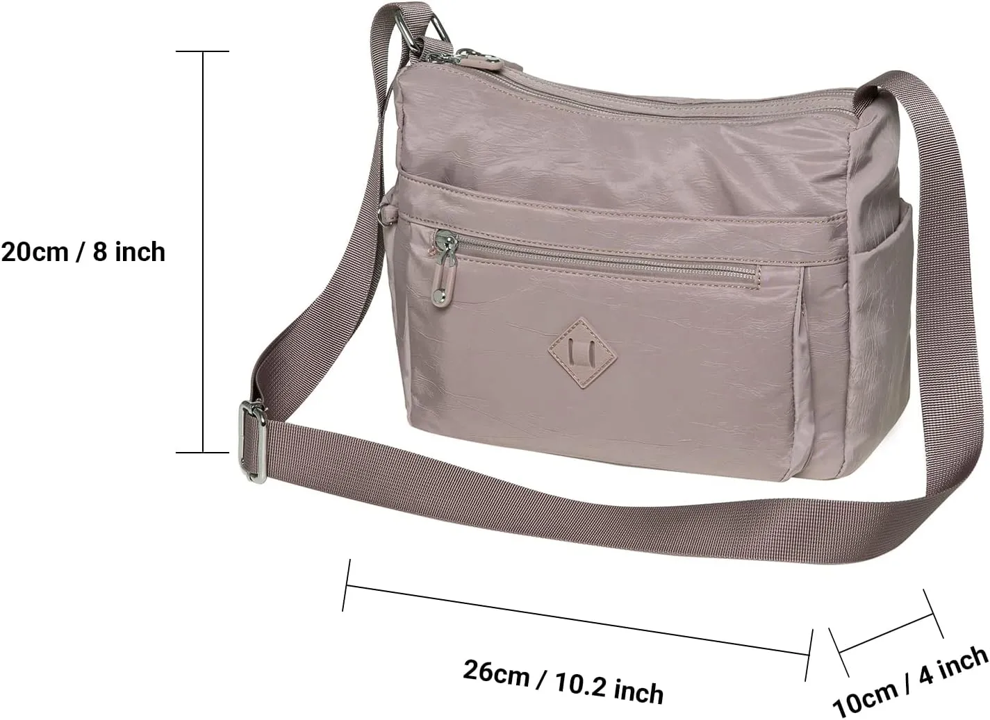 KAUKKO Women Crossbody Bag Handbag Lightweight Shoulder Purse Nylon Multi Pocket Crossbody Bag Ladies Travel Handbag