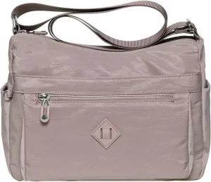 KAUKKO Women Crossbody Bag Handbag Lightweight Shoulder Purse Nylon Multi Pocket Crossbody Bag Ladies Travel Handbag