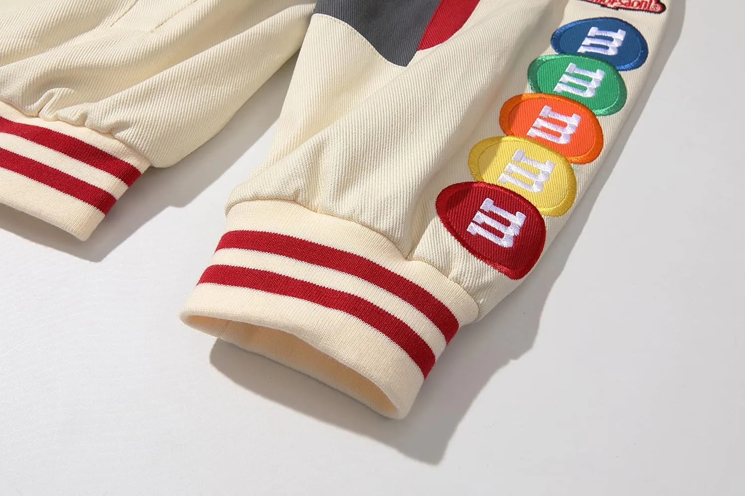 KAYIN Mens Embroidery Jacket Patchwork Baseball Jackets Varsity Retro Casual Sweatshirt Unisex Sport Streetwear Coats Tops