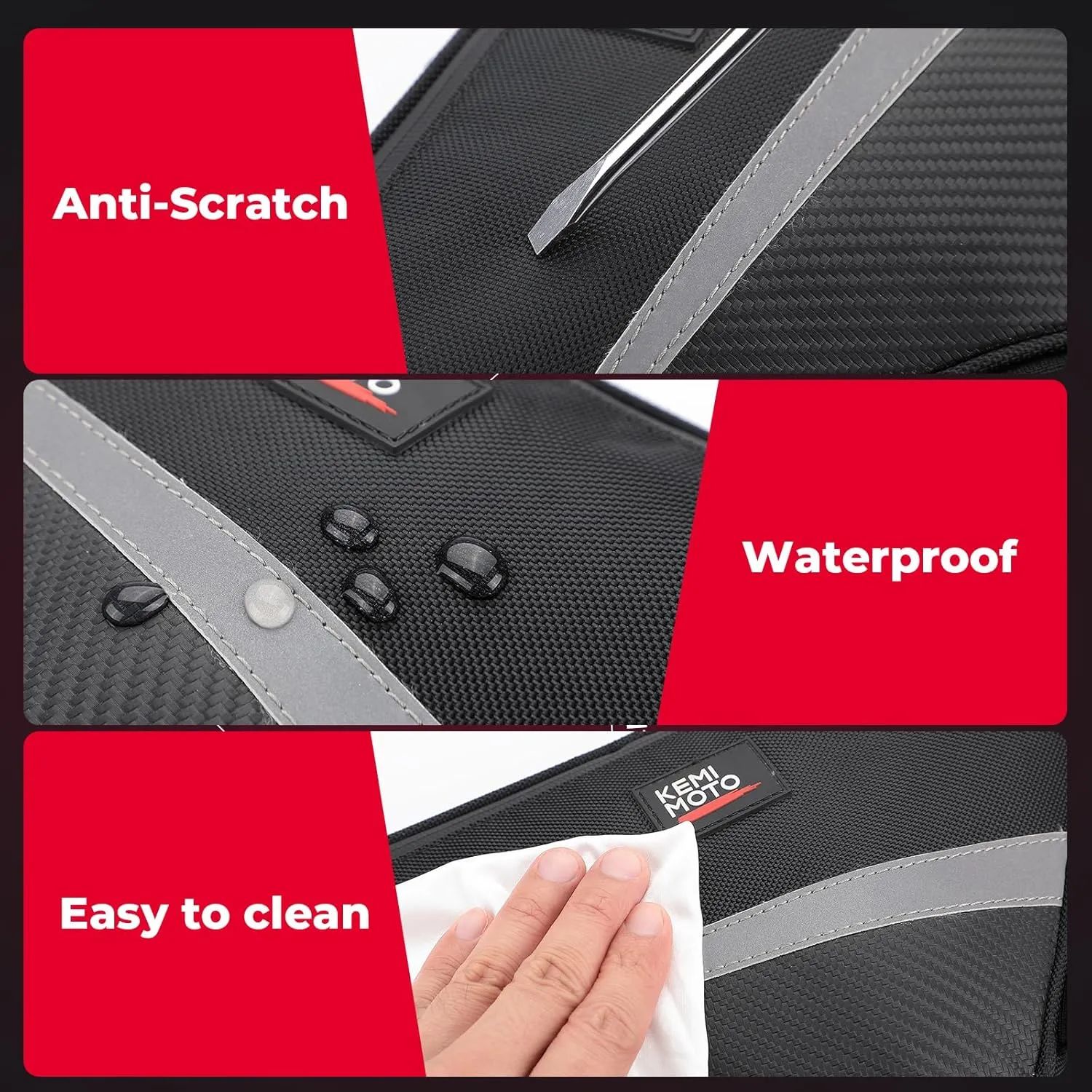 KEMIMOTO UTV Roll Bar Triangle Storage Bag, 2 Packs Water Resistant Universal Roof/Door/Side Armrest Bag Compatible with Most UTV, Road and Mountain Bikes