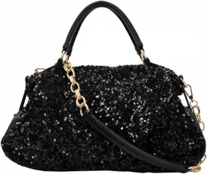 KESYOO 1 Pc Sequin Tote Over Shoulder Bag for Women Black Tote Purse Hand Bag for Womens Woman Crossbody Bag Crossbody Bags for Women Trendy Ladies Hand Bags Sequins Miss Chic Handbag