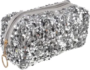 KESYOO 1pc Sequin Cosmetic Bag Bags Plus Size Sequins Large Capacity Makeup Bag Small Nightclub Sequin Makeup Bag Zipper Mermaid Large Make up Bag Glitter Women Pouch Travel Velvet Case