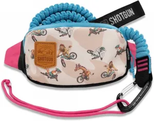 Kids Ride Shotgun- Kids MTB Hip Pack - All Weather Bike Riding Bag | Storage Tow Rope Bike Attachment | Fanny Pack For Snacks, Toys, Drinks | Dual Pockets and Zippers (Shred Til Bed Hip Pack Combo, 2)