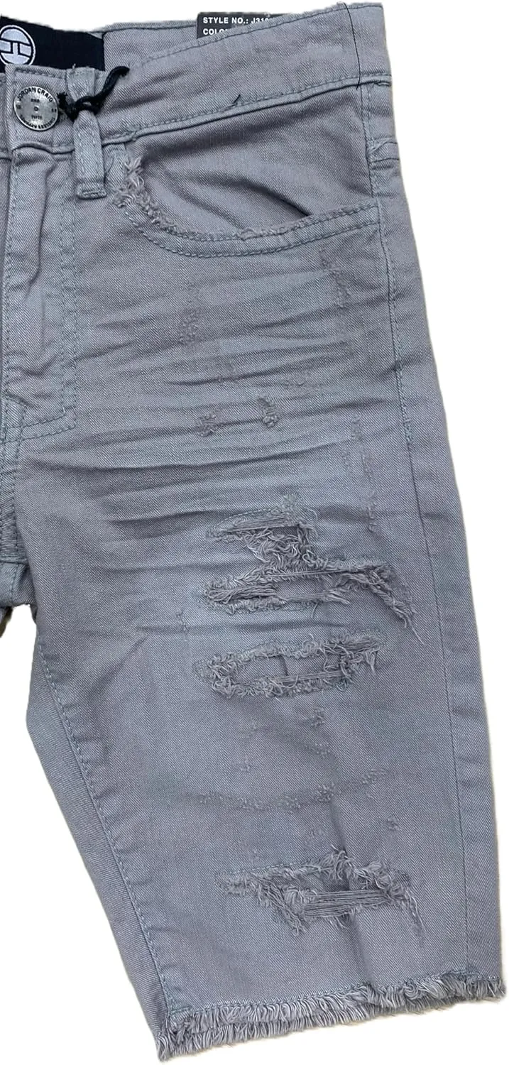 Kids Shreded L/Grey Jeans Shorts
