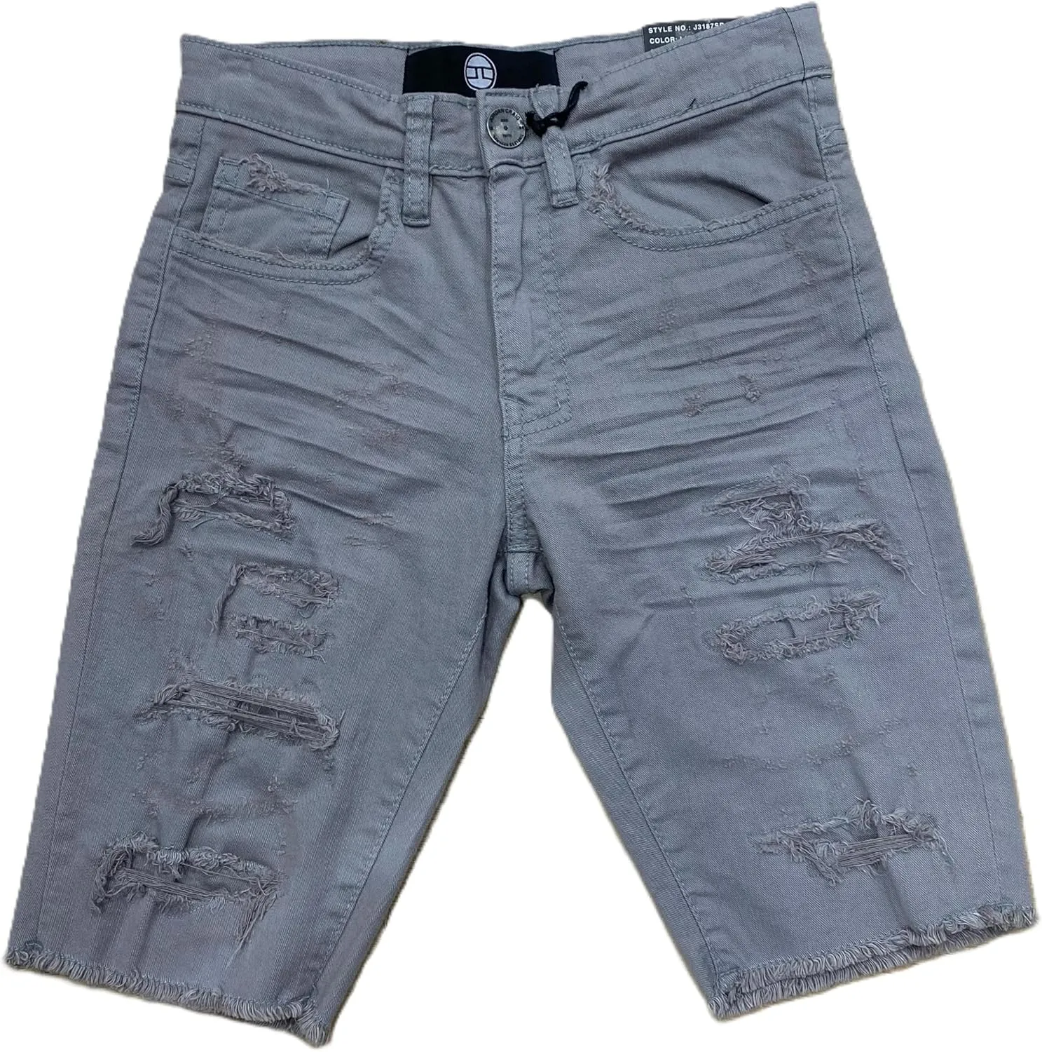 Kids Shreded L/Grey Jeans Shorts