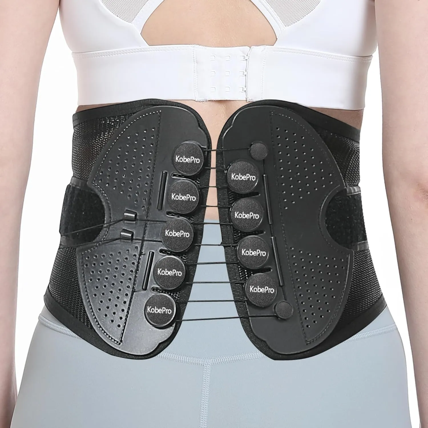 KobrPro Back Brace Support Belt-Lumbar Support Back Brace for Back Pain, Sciatica, Scoliosis, Herniated Disc Adjustable Support Straps Waist Supporter, Easy Waist Corset, Waist Belt, Mesh Ventilation, Double Compression (Single Puller, Small)