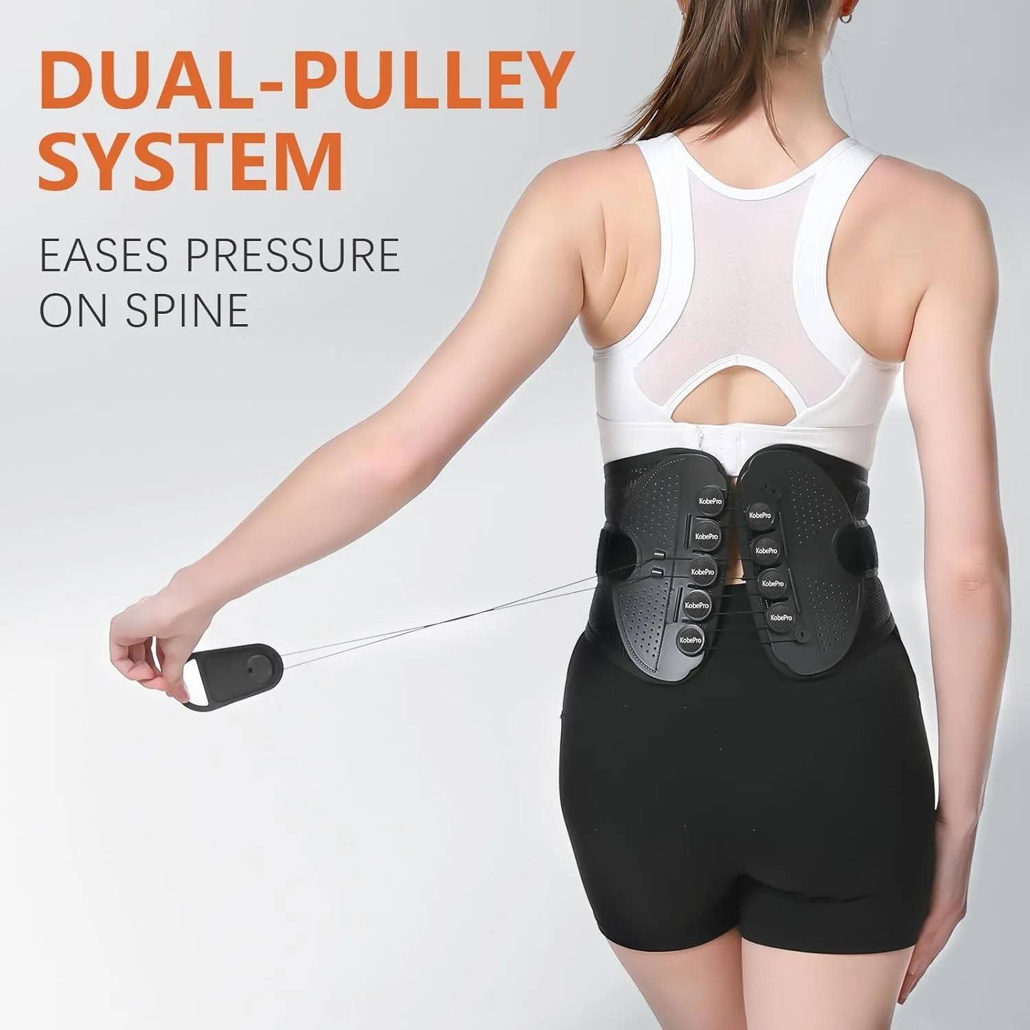 KobrPro Back Brace Support Belt-Lumbar Support Back Brace for Back Pain, Sciatica, Scoliosis, Herniated Disc Adjustable Support Straps Waist Supporter, Easy Waist Corset, Waist Belt, Mesh Ventilation, Double Compression (Single Puller, Small)