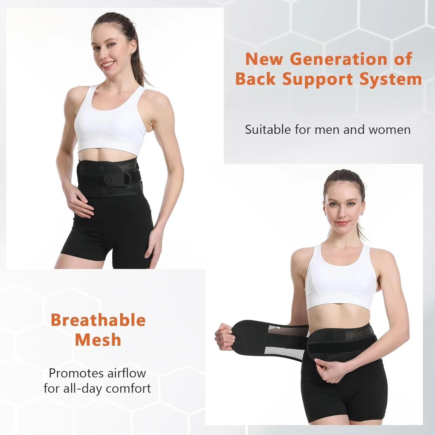 KobrPro Back Brace Support Belt-Lumbar Support Back Brace for Back Pain, Sciatica, Scoliosis, Herniated Disc Adjustable Support Straps Waist Supporter, Easy Waist Corset, Waist Belt, Mesh Ventilation, Double Compression (Single Puller, Small)