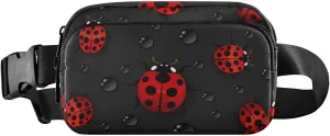 Ladybug Fanny Pack for Women Men Crossbody Belt Bag Fashion Waist Packs Purse with Adjustable Strap Travel Chest Bag for Running Hiking Cycling