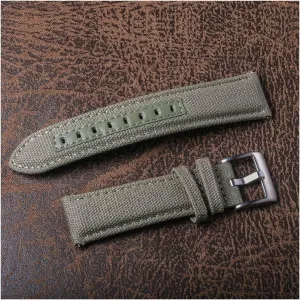LAnGSHAW Watch Bands Premium Material Quick Release Quality Nylon Watch Straps Steel Buckle 18mm 20mm 22mm 24mm (Band Color : Green, Band Width : 24mm)