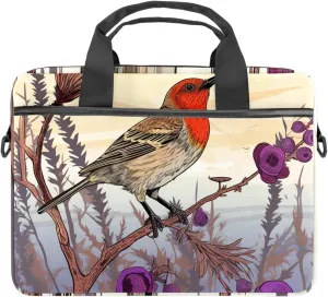 Laptop Bag for Women,Computer Bags for Women,for Laptop or Tablet,Bird Purple Flower Bush