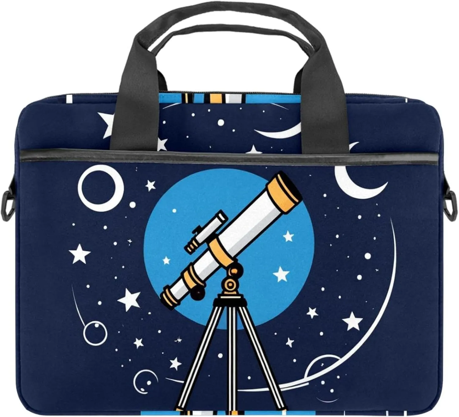 Laptop Bag for Women,Laptop Tote Bag for Women,Laptop Bag for Men,Space Cartoon Astronomical Telescope