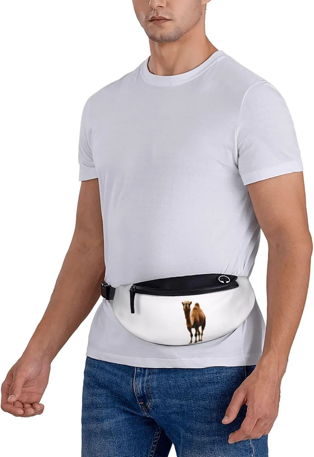 Large Bum Bag Desert Sand Camel Waist Fanny Pack For Men Women,Bumbags With Headphone Jack And Zip Pockets Adjustable Belt For Sport Running Hiking Camping Workout Cycling