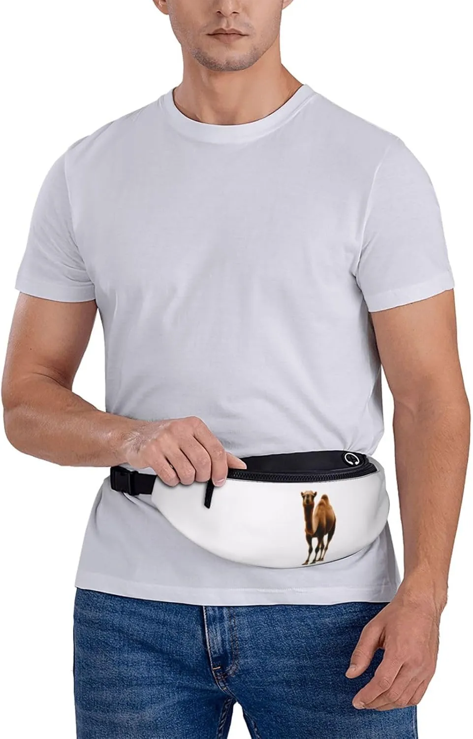 Large Bum Bag Desert Sand Camel Waist Fanny Pack For Men Women,Bumbags With Headphone Jack And Zip Pockets Adjustable Belt For Sport Running Hiking Camping Workout Cycling